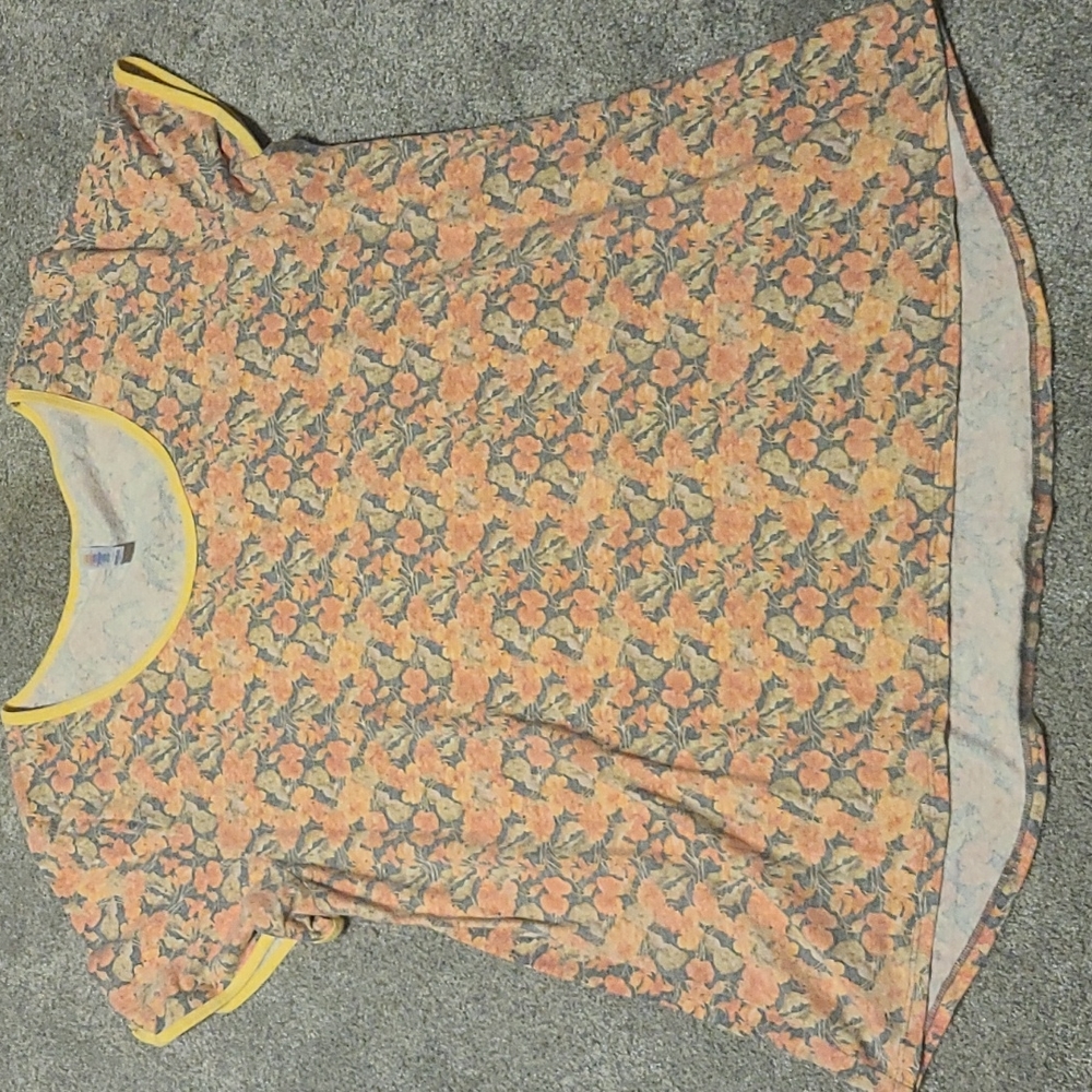 Yellow & Pink Floral Print LulaRoe Tee